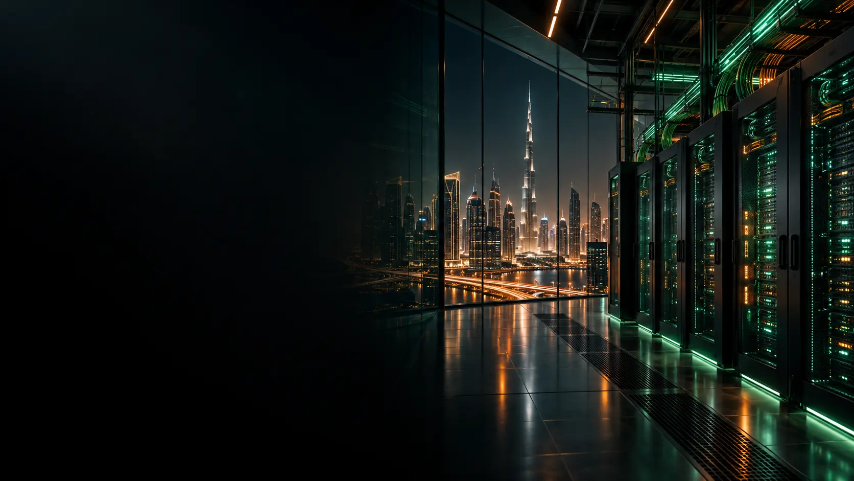 Enterprise data centre overlooking Dubai