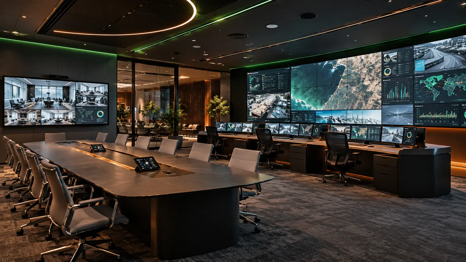 Integrated audiovisual command and collaboration room