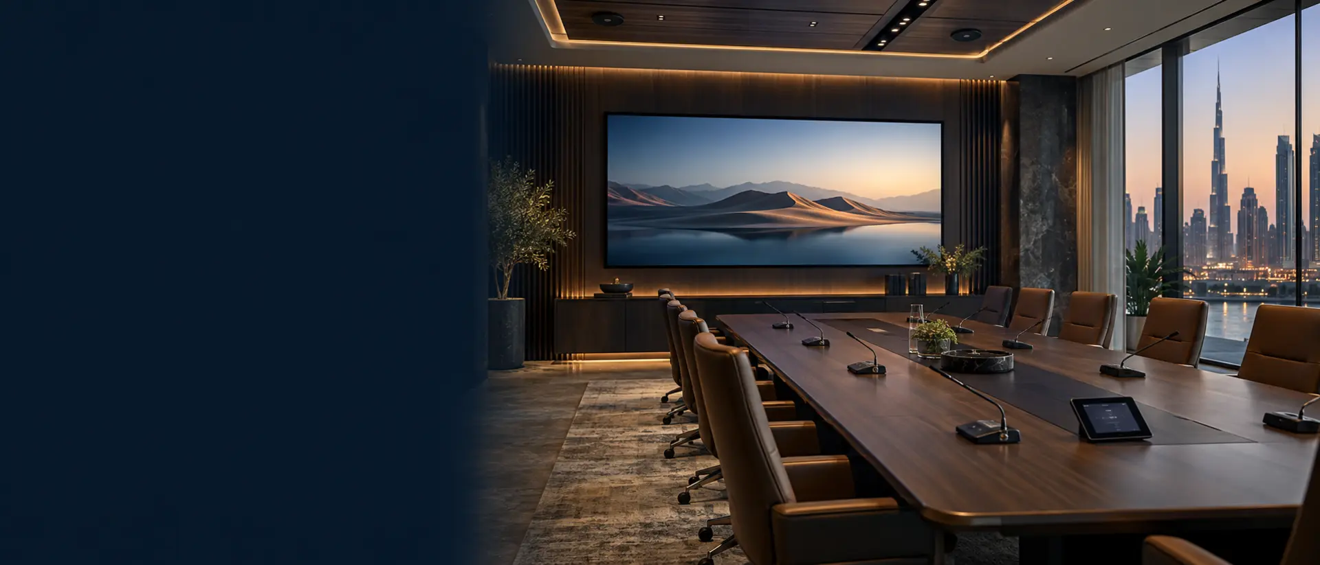 Integrated audiovisual conference room