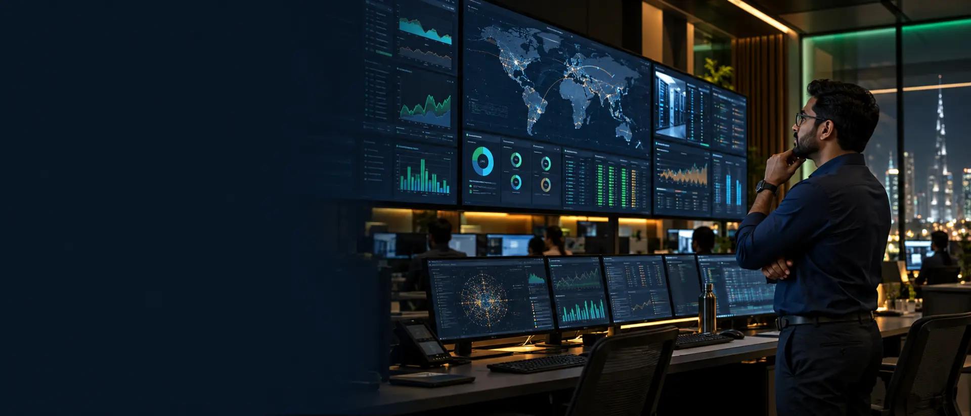Engineer monitoring cloud operations and performance